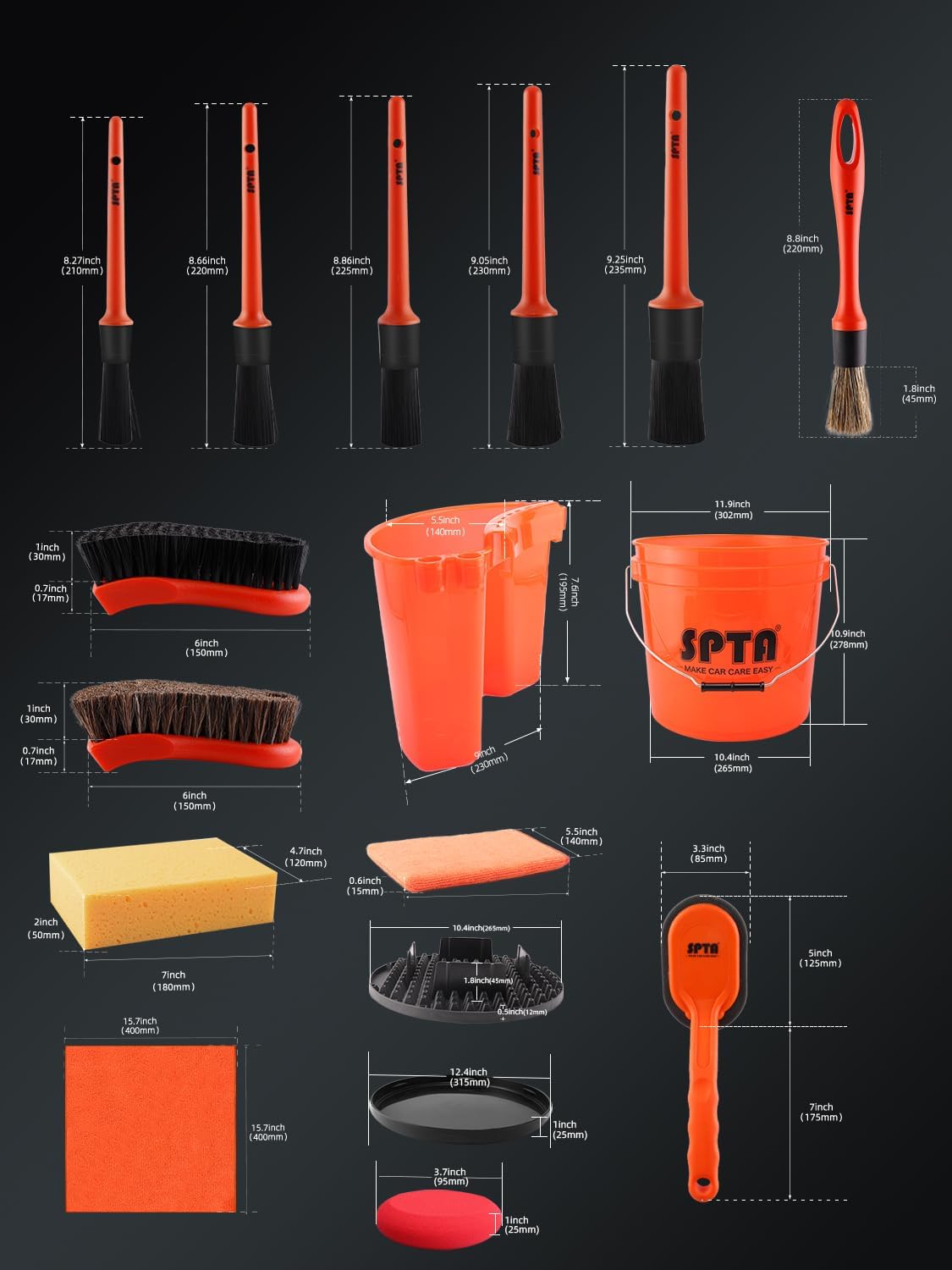 SPTA 31-częściowy zestaw do my – Detailing Brush Set recenzja i cena